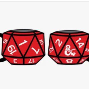 Dungeons & Dragons D20 Dye 20oz Ceramic 3D Sculpted Mug Brand New